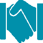 Clipart image of hands shaking representing caring people at The Church at Koloa.