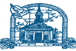 The Church at Koloa logo featuring blue line illustration of the historical church building.